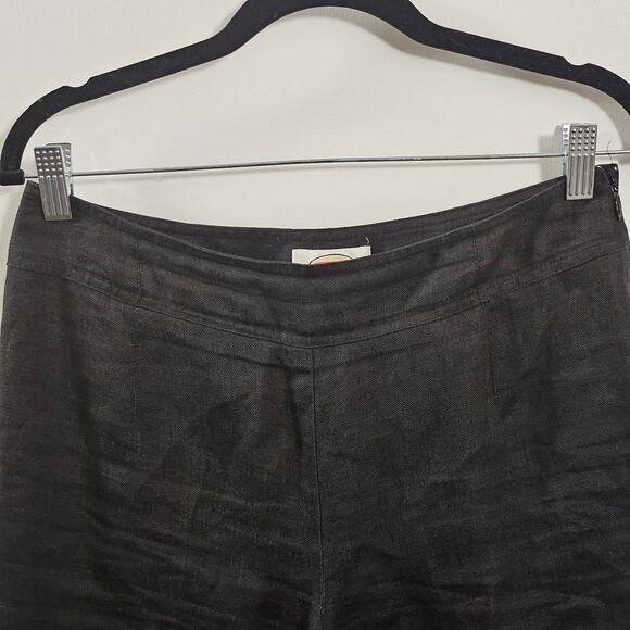 Talbots Signature Black Irish Linen High Rise Wide Leg Pants Size 8 Minimalist - Picture 2 of 6